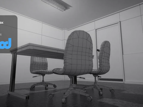 取調室 3Dモデル