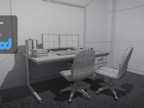 取調室 3Dモデル