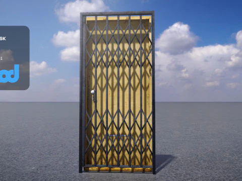 Pintu dan Gerbang Besi Dipasang Model 3D