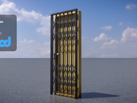 Door and Iron Gate Rigged 3Dモデル