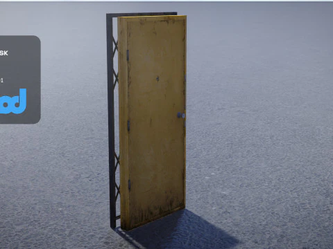 Door and Iron Gate Rigged 3D Model