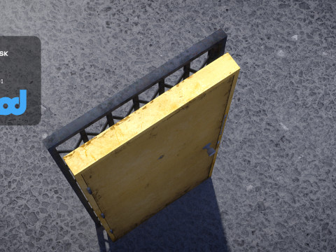 Door and Iron Gate Rigged 3Dモデル