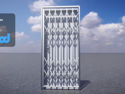 Door and Iron Gate Rigged 3Dモデル