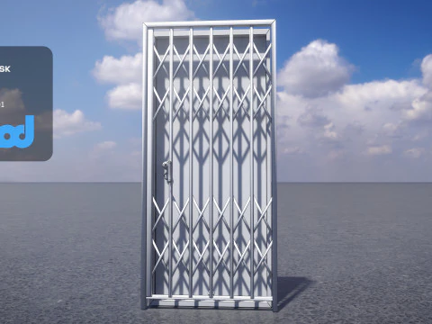 Door and Iron Gate Rigged 3D Model