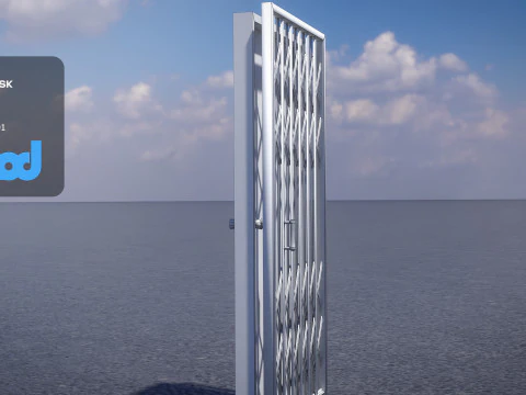 Door and Iron Gate Rigged 3D Model
