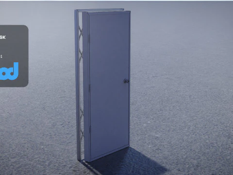 Door and Iron Gate Rigged 3D Model