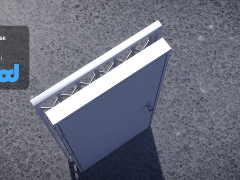 Door and Iron Gate Rigged 3Dモデル