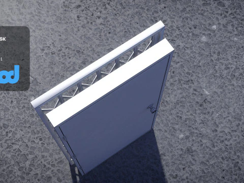 Door and Iron Gate Rigged 3D Model