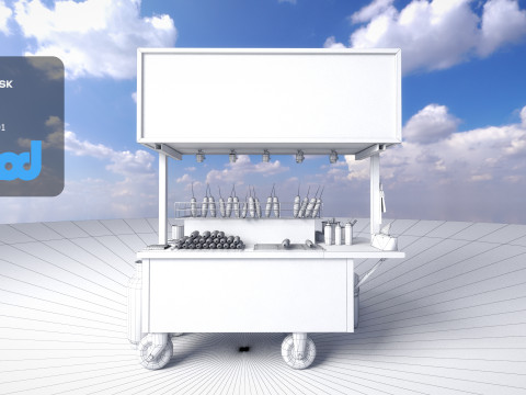 Street Vendor Roasted Corn 3D Model