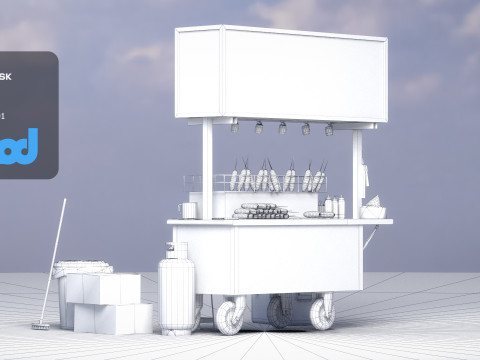 Street Vendor Roasted Corn 3D Model