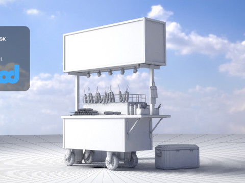 Street Vendor Roasted Corn 3D Model