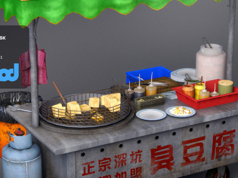 Street Vendor Stinky Tofu 3Dモデル