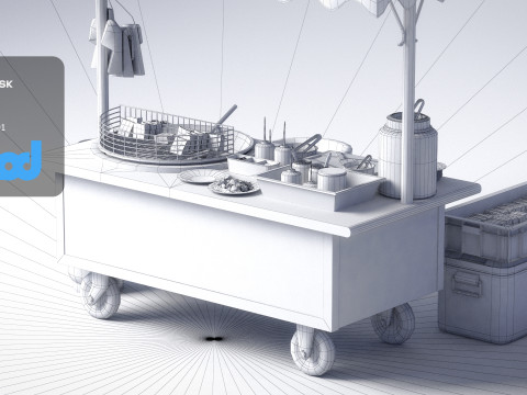 Street Vendor Stinky Tofu 3Dモデル