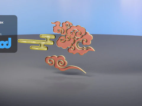 Chinese New Year Lucky Cloud 3D Model