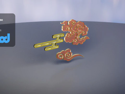 Chinese New Year Lucky Cloud 3D Model