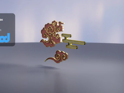 Chinese New Year Lucky Cloud 3D Model