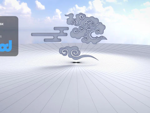 Chinese New Year Lucky Cloud 3D Model