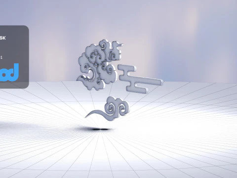 Chinese New Year Lucky Cloud 3D Model