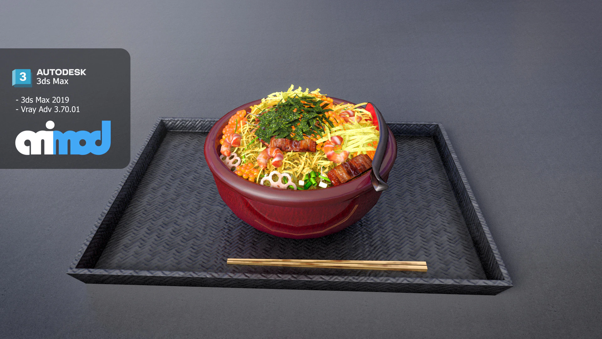Sushi Rice Meal 3D Model .c4d .max .obj .3ds .fbx .stl .blend 