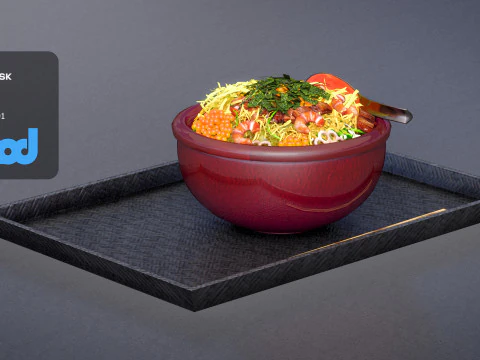 Sushi Rice Meal 3D Model