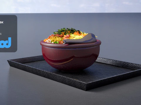 Sushi Rice Meal 3D Model