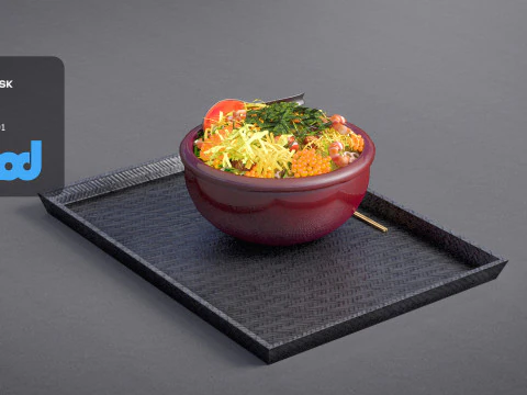 Sushi Rice Meal 3D Model