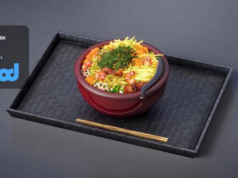 Sushi Rice Meal 3D Model