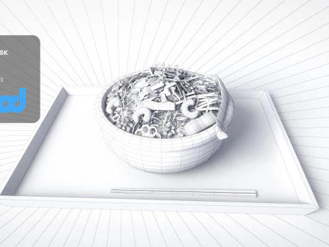 Sushi Rice Meal 3D Model