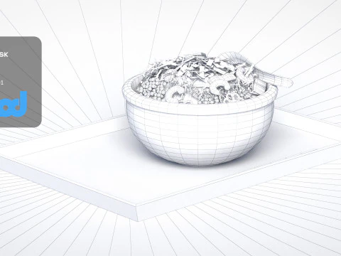 Sushi Rice Meal 3D Model