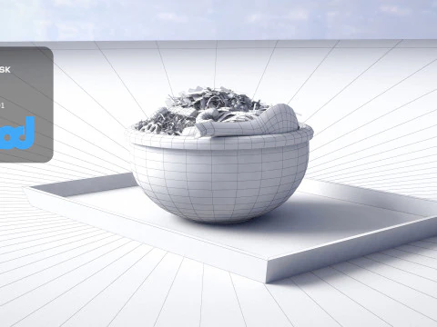 Sushi Rice Meal 3D Model