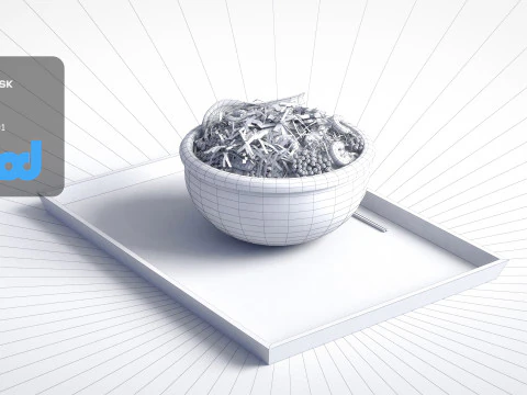 Sushi Rice Meal 3D Model