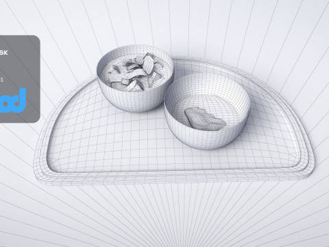 Japanese Soup on Tray 3Dモデル