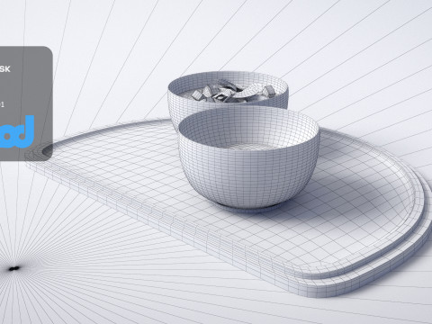 Japanese Soup on Tray 3Dモデル