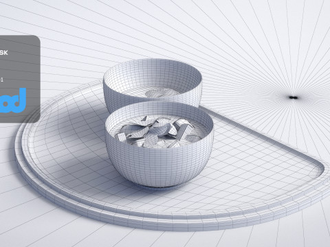 Japanese Soup on Tray 3Dモデル