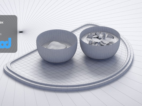 Japanese Soup on Tray 3Dモデル