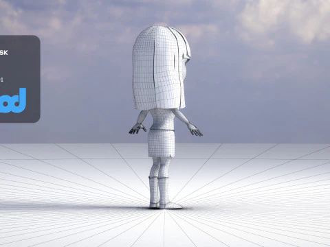 ホットトップと短いスカートの若い女性 3Dモデル