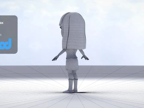 ホットトップと短いスカートの若い女性 3Dモデル