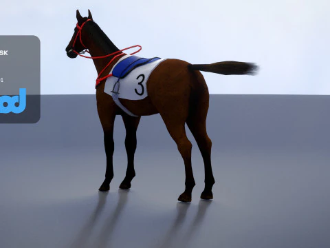 Racing Horse 3D Model