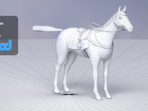Racing Horse 3D Model