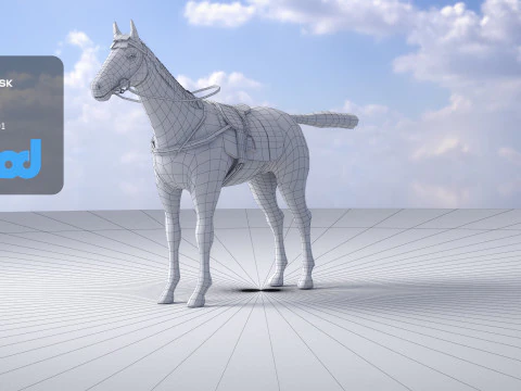 Racing Horse 3D Model