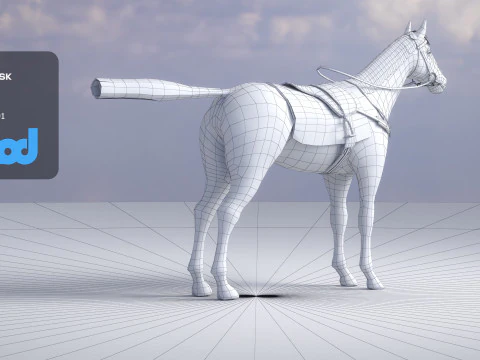 Racing Horse 3D Model