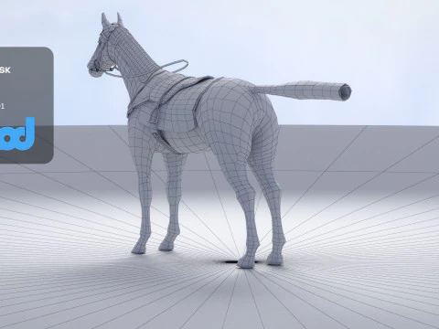 Racing Horse 3D Model