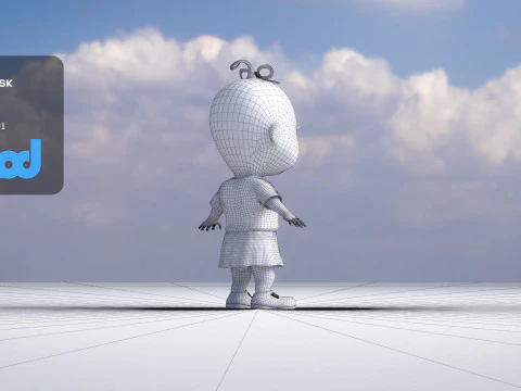 Cute Girl In Pink 3D Model