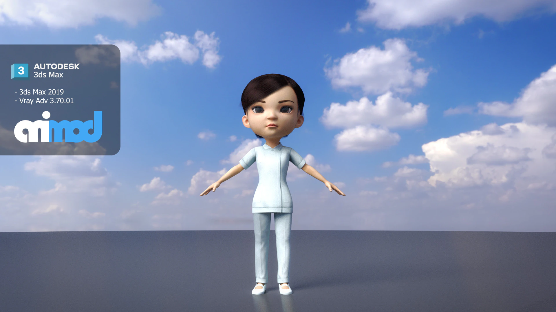 看護師0003 3Dモデル .c4d .max .obj .3ds .fbx .stl .blend 