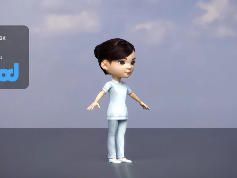 看護師0003 3Dモデル