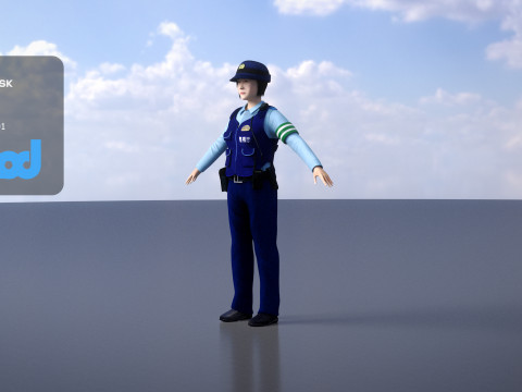 Japanese Police Woman 0002 3Dモデル