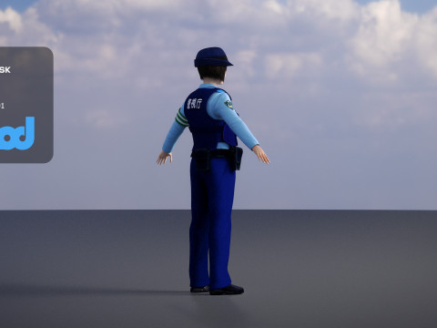 Japanese Police Woman 0002 3Dモデル