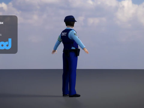 Japanese Police Woman 0002 3D Model