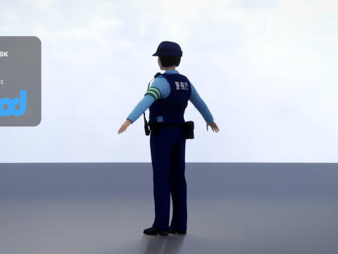 Japanese Police Woman 0002 3Dモデル