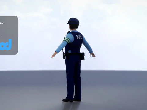Japanese Police Woman 0002 3D Model
